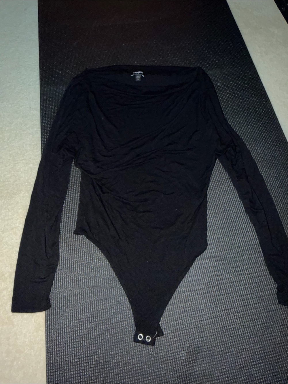 Express Black Long-Sleeve Bodysuit with Snap Closure